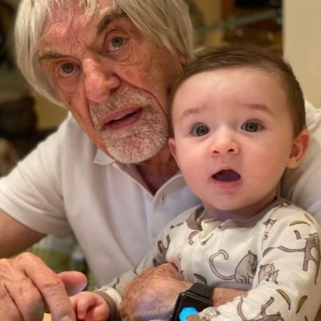 長男エースくんは89歳の時に誕生した＝2021年、バーニー・エクレストン氏のインスタグラム＠bernieecclestoneofficialより