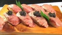 ごほうびにA級グルメのコラボはいかが？　千屋牛にキャビアの炙り握り　岡山・新見市