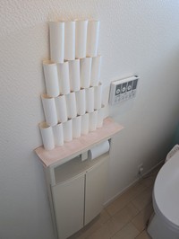 トイレットペーパーの芯が置いたまま。誰が片づける！？（提供：焼酎(麦)さん）
