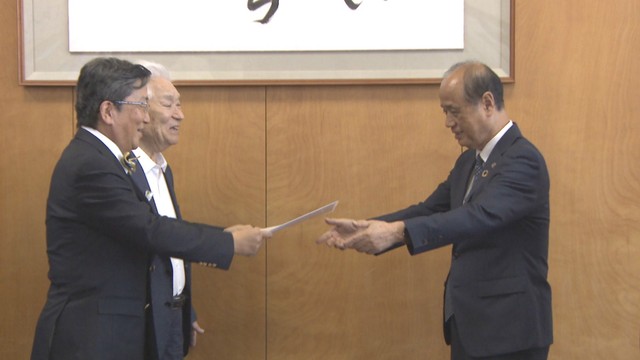 岡山大学の学長や地元企業の代表者らが活用策について市などに要望