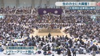 シゲトーアリーナ岡山で行われた大相撲秋巡業岡山場所