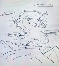 娘さんが今年3月、「龍でもかこうかな」と学校のタブレットで描いた龍。うますぎる！（すりごまさん提供）