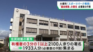 大郷町スポーツパーク構想　”議会解散請求”の署名　必要数の９割に