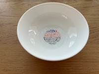 今年のお皿はちょっと深めのボウル。アルク・フランス社製で耐久性の試験も行っているという優れもの（筆者撮影）