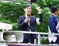 都議選に向けて、熱弁する石丸伸二氏