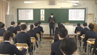 岡山一宮高校で行われた入試の様子