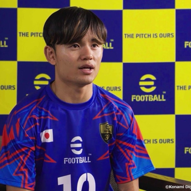 サッカーゲーム「eFootball」の新CMに登場した日本代表・久保建英©Konami Digital Entertainment