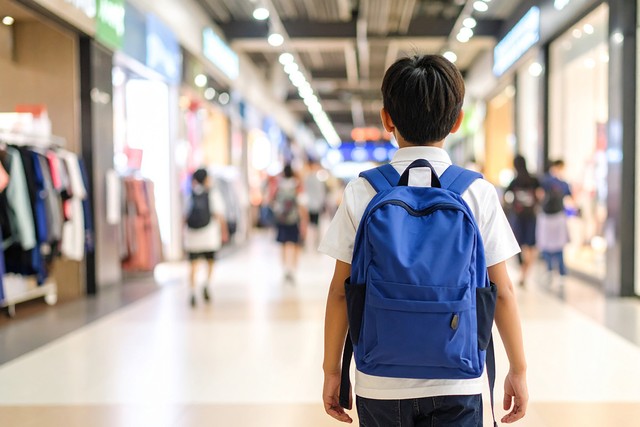 もう並んでは歩いてくれない中学生の息子が……！？　※この画像はAdobe Fireflyで作成したイメージです