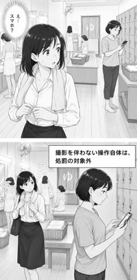 銭湯の更衣室でスマホ操作ってあり？①　※この画像はAIで作成した、イメージ画像です