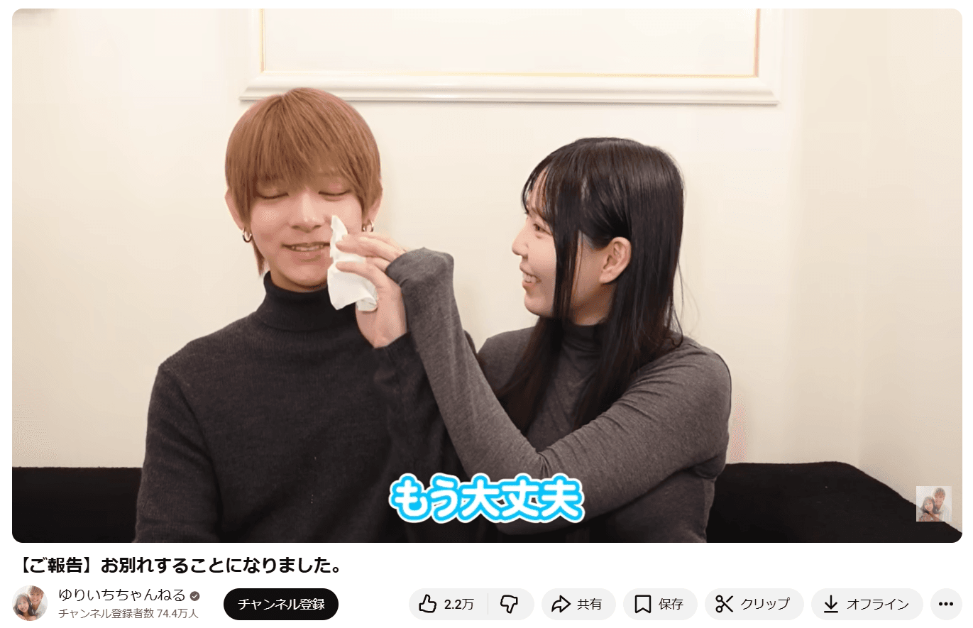 YouTubeチャンネル「ゆりいちちゃんねる」の動画より