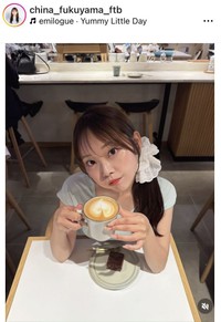 福山千奈アナウンサーのインスタグラム＠china_fukuyama_ftbより