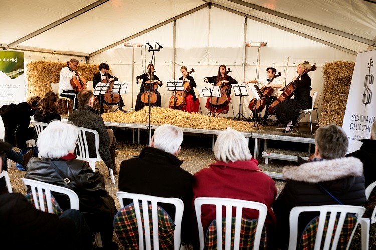 The students of the Scandinavian Cello School perform for an audience of 35 in Lund, Denmark, April 25, 2021. The Scandinavian Cello School's students, who come from all over the world to live in a former farmhouse in Stevn, Denmark, are mostly aged between 17 and 25. (Carsten Snejbjerg/The New York Times)