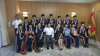 就実高校女子バレーボール部　全国高校総体優勝を知事に報告　岡山