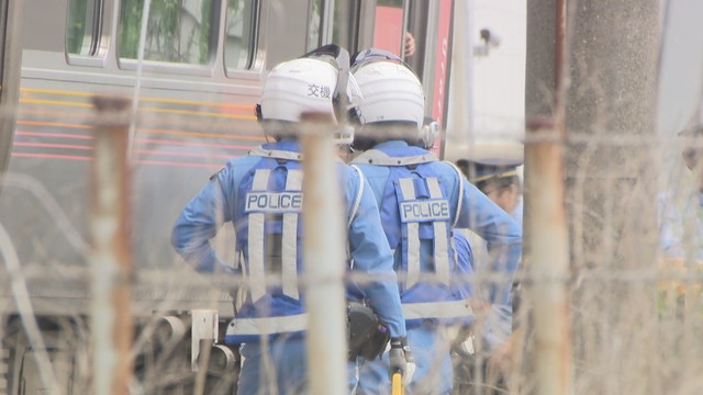 事故があった踏切　岡山・北区　17日午前11時ごろ