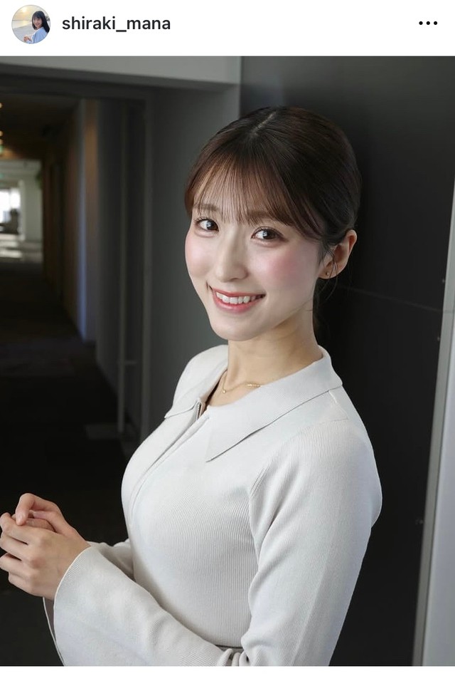 白木愛奈アナのインスタグラム＠shiraki_manaより