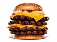 ビーフパティ4枚、濃厚チーズが特徴の超ワンパンドビーフ チーズバーガー