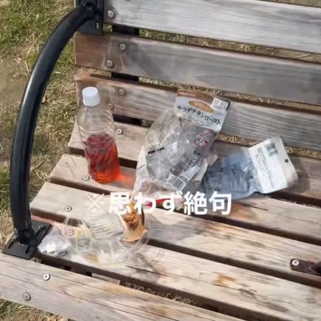 二郎系ラーメンに、もやし、チキン、煮卵を加え、さらに生ニンニクをすりおろして投入したという（「部下が110kg女子」さん提供、Instagramよりキャプチャ撮影）