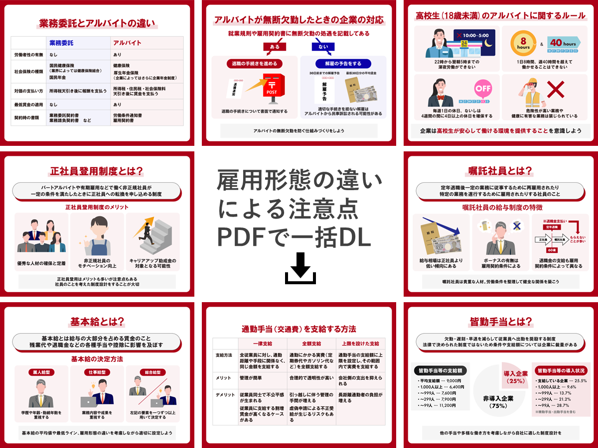 雇用形態の違いによる注意点に関係する記事一覧