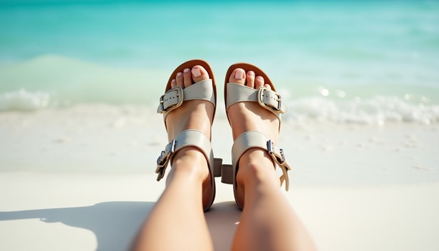 たくさん履いたサンダル、黒ずんでいませんか？※画像はAIが作成したイメージです（imagepocket/stock.adobe.com）