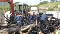 火事があった工務店の資材置き場　香川県東かがわ市水主