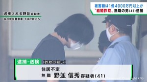 資産家かたり女性から２００万円だまし取った疑い　無職の男を送検
