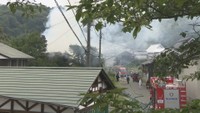 火事の現場　岡山市中区沢田　午前10時ごろ