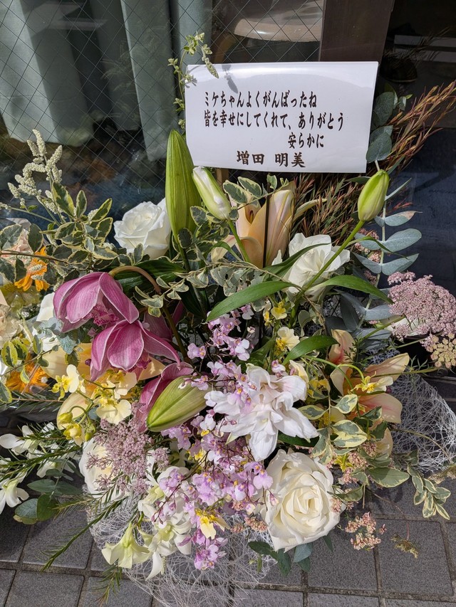 増田明美さんからも供花が寄せられました（冨森さん提供）