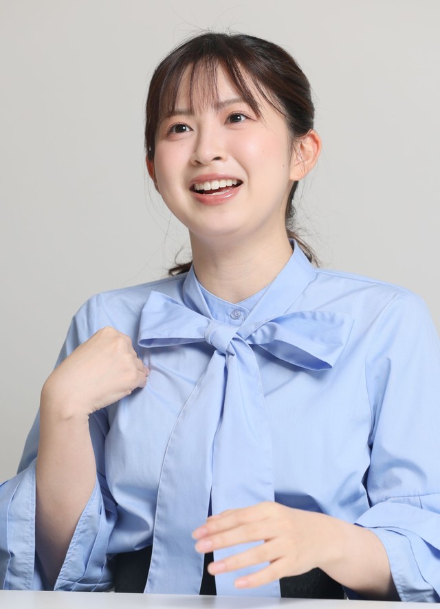 西尾桃アナウンサー（撮影・石井剣太郎）