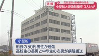 宮城・気仙沼市の沖合　釣り中の小型船同士が衝突　男子中学生ら３人けが