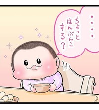 お皿に多く出されたお菓子の「はんぶんこ」提案（にくきゅうぷにおさん提供）
