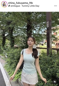 福山千奈アナウンサーのインスタグラム＠china_fukuyama_ftbより