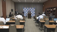 岡山市長定例会見　岡山市役所