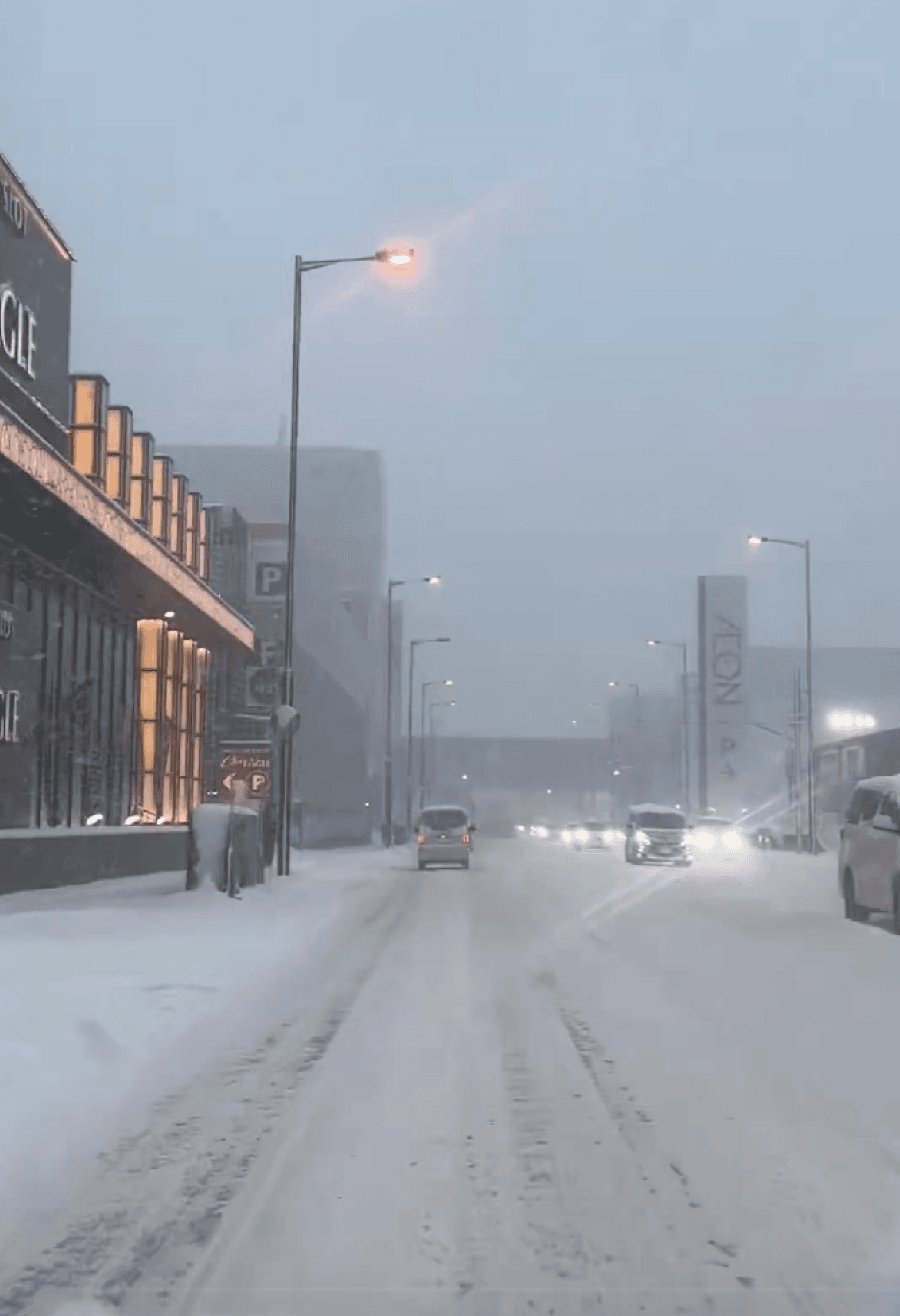 この道を車で…？