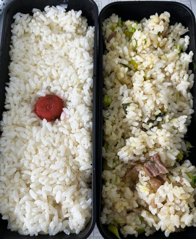 夫から届いた一枚の写真で発覚した「ダブル炭水化物弁当」／ちょびさん提供