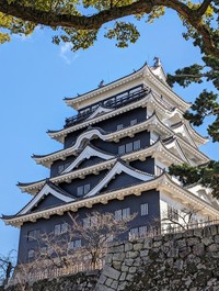 鉄板が貼られた天守の北側