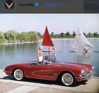 丸目4灯のC1コルベット＝コルベットのインスタグラム＠corvetteより