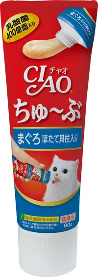 CIAOちゅ～ぶ　まぐろほたて貝柱入り（いなば食品提供）