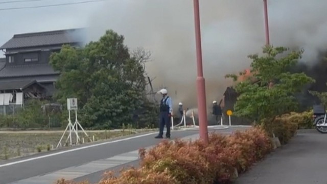 火事の現場　岡山・南区藤田