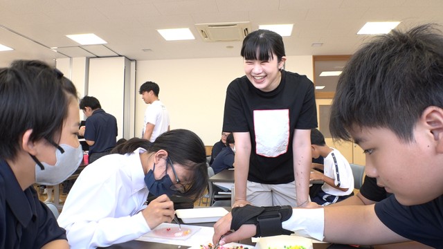 瀬戸芸アーティストによるワークショップ　引田中学校　東かがわ市引田