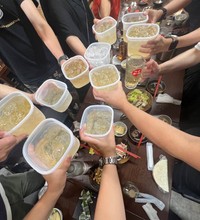 ヤンハイ君が伝導する「ヤンキーハイボール」公認店でもあるたまいち（ヤンハイ君提供）
