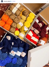 中田クルミさん「毛糸の収納方法もアップしました」（本人のインスタグラムから）