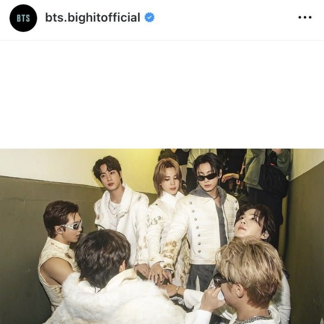 BTSインスタグラム＠bts.bighitofficialより