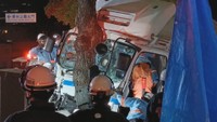 国道11号で大型トラックが街路樹に衝突し大破　男性運転手が病院搬送　高松市栗林公園近く