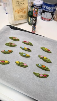 まるで魔法の豆のような見た目のクッキーが誕生！(おかかちゃん提供)