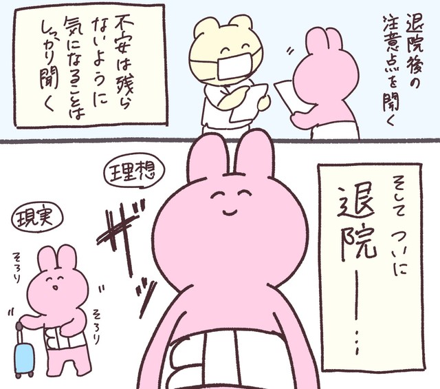 そして、ついに退院（兎星しずかさんの提供）