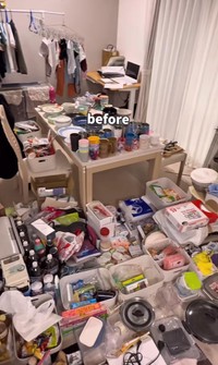 いるもの、いらないものを分別する前／くり子さん（@kuriko_kurashi）提供