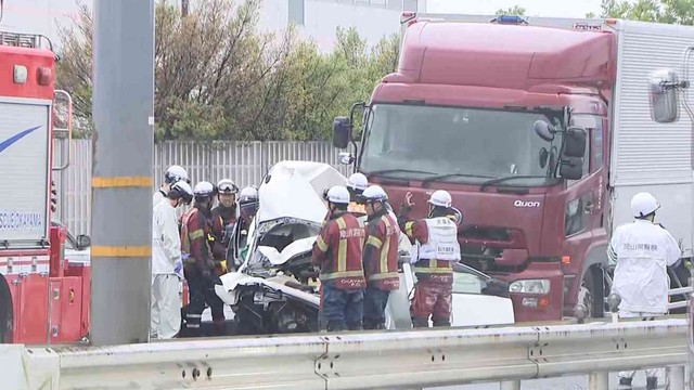 事故があった国道2号　岡山市中区平井