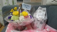 お骨と病院から届いたお花