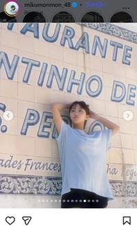 田中美久のインスタグラム＠mikumonmon_48より