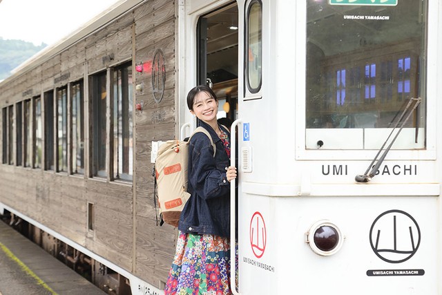 ついに念願の「海幸山幸」に乗車！（写真は飫肥駅にて）